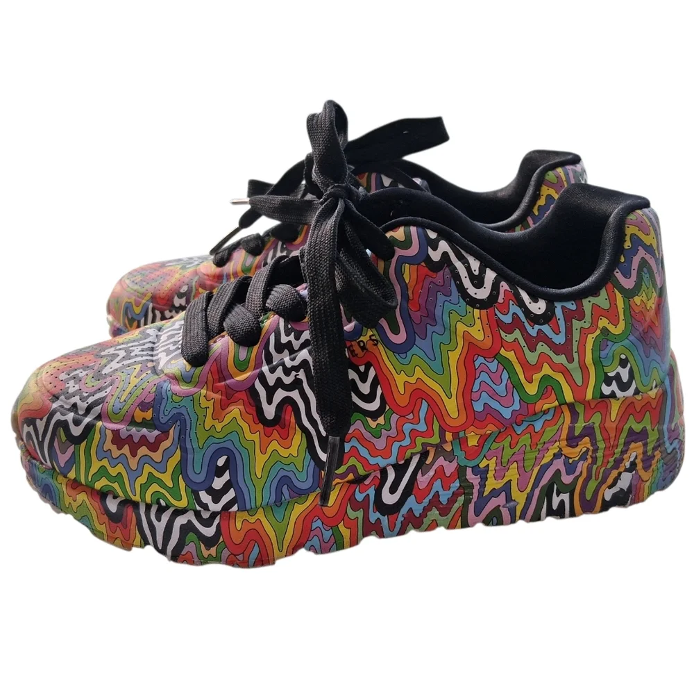 Skechers Jen Stark Girls Multicolor Drip Sneakers Size 1.5 - Picture 2 of 7